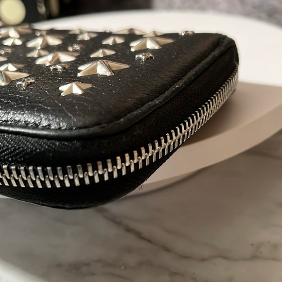 JIMMY CHOO LEATHER STAR STUD ZIPPY LONG WALLET - Picture 4 of 12
